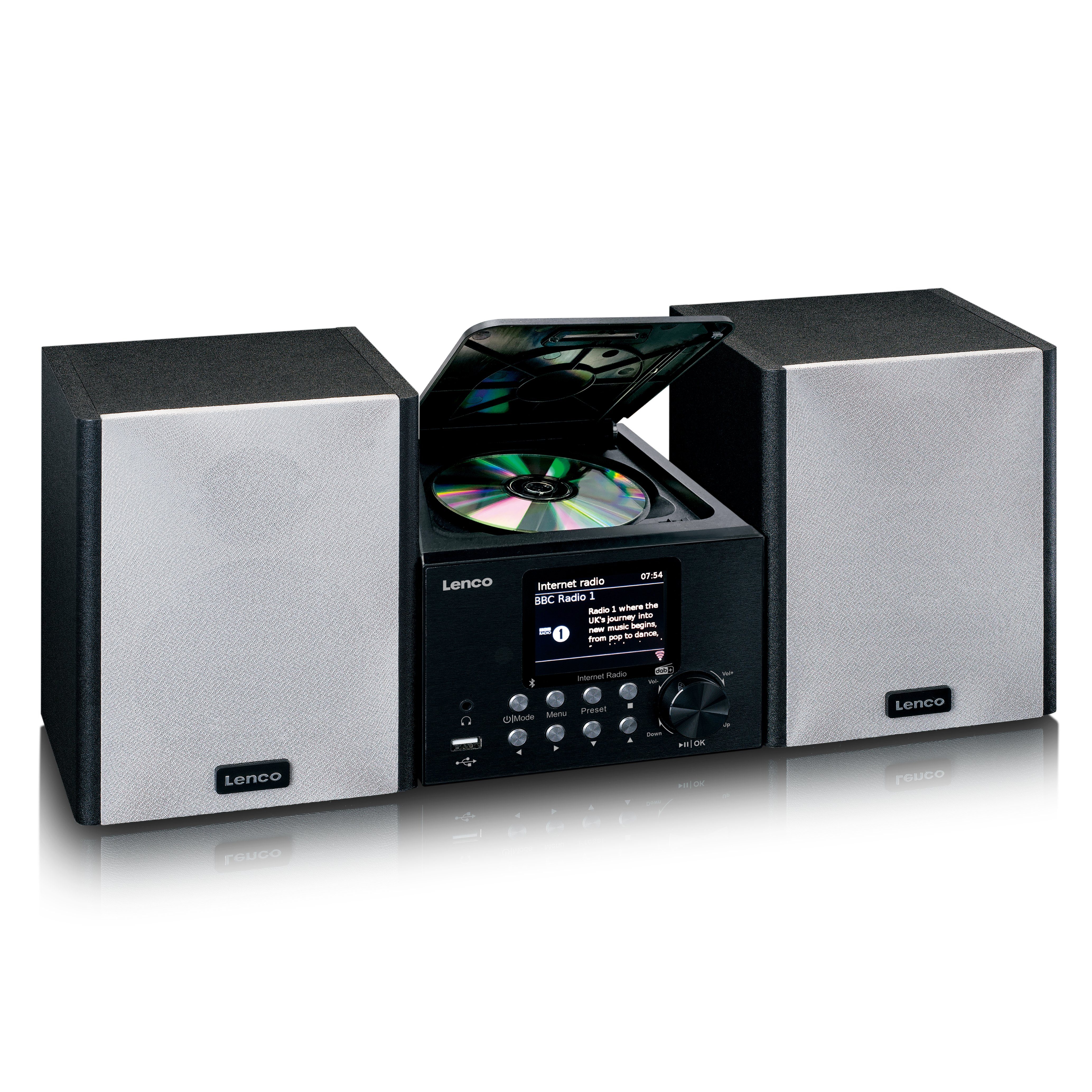 MC-250BK CD-Radiorecorder (DAB+,FM,Internet) Lenco