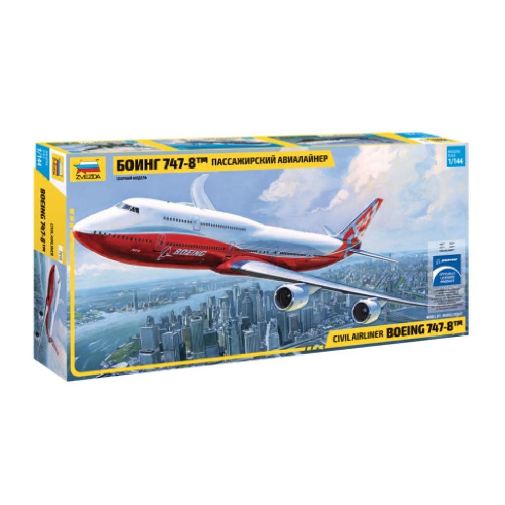 Zvezda Modellbausatz Boeing 747-8 / 1:144, Maßstab 1:144