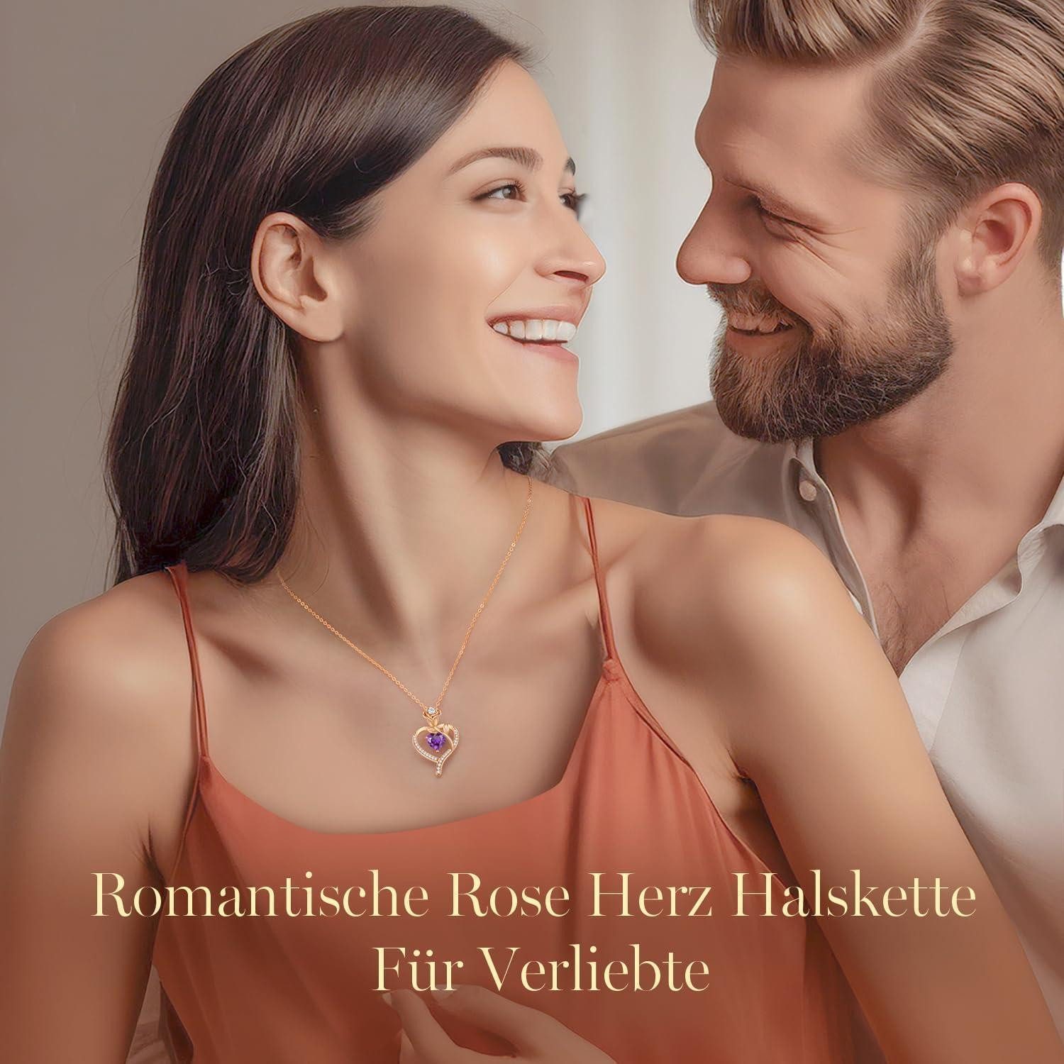 LuxusKollektion Kette und Anhänger Set Halskette Damen Silber 925 Rosegold günstig online kaufen