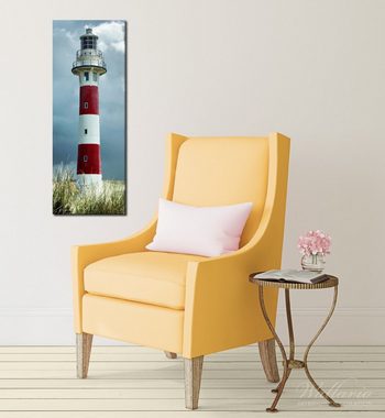 Wallario Leinwandbild, Leuchtturm am Strand, in verschiedenen Ausführungen