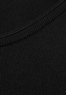 STREET ONE Strickpullover Street One Pullover in Unifarbe in Black (1-tlg) Locker geschnitten