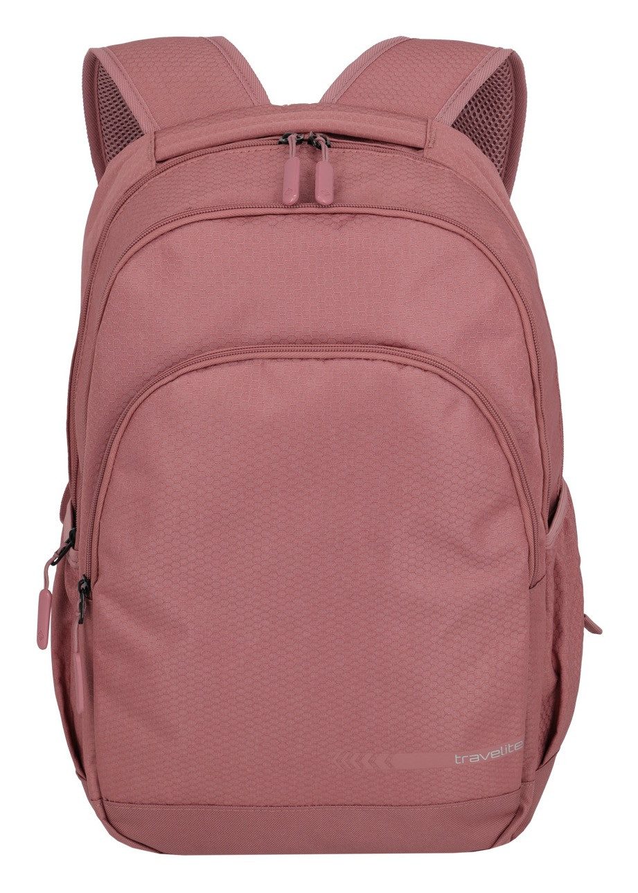 travelite Laptoprucksack Kick Off L, 45 cm, rosé, Arbeitsrucksack Schulrucksack Streetpack mit 15,6-Zoll Laptopfach