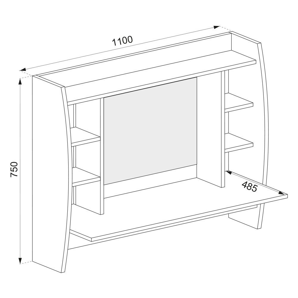 Vicco Schminktisch Max, Weiß, 110 cm