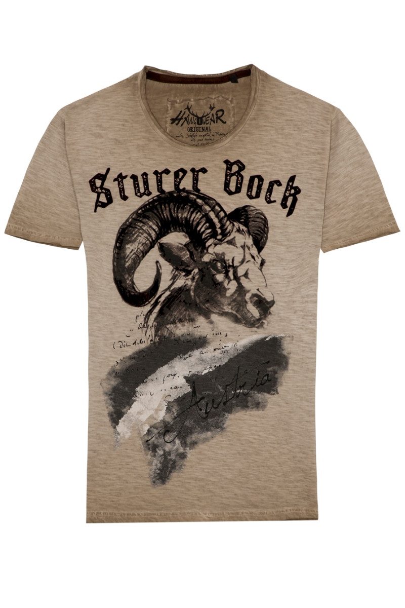 Hangowear Trachtenshirt Trachtenshirt Herren - GODWIN AUSTRIA - beige günstig online kaufen