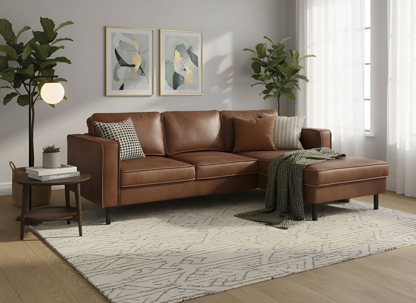 Places of Style Ecksofa Watkins, wahlweise mit Schlaffunktion/Bettkasten, moderne offene Naht, Recamiere beidseitig montierbar, L-Form, Breite 232 cm