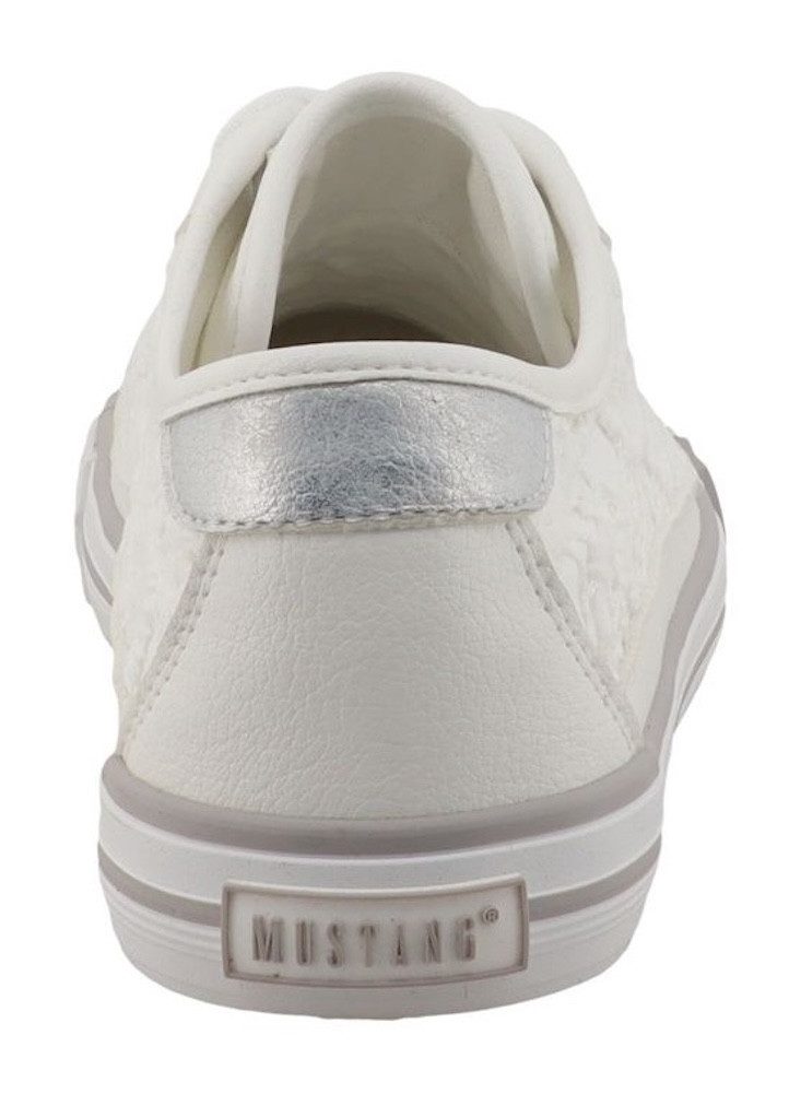 Mustang Shoes Winona Sneaker Freizeitschuh, Halbschuh, Schnürschuh mit Makramee-Stickerei
