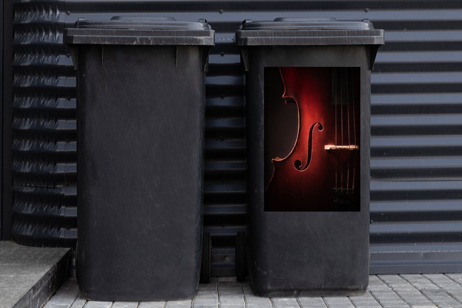 eines Wandsticker Nahaufnahme St), Abfalbehälter Mülleimer-aufkleber, Cellos Sticker, Container, (1 Mülltonne, MuchoWow