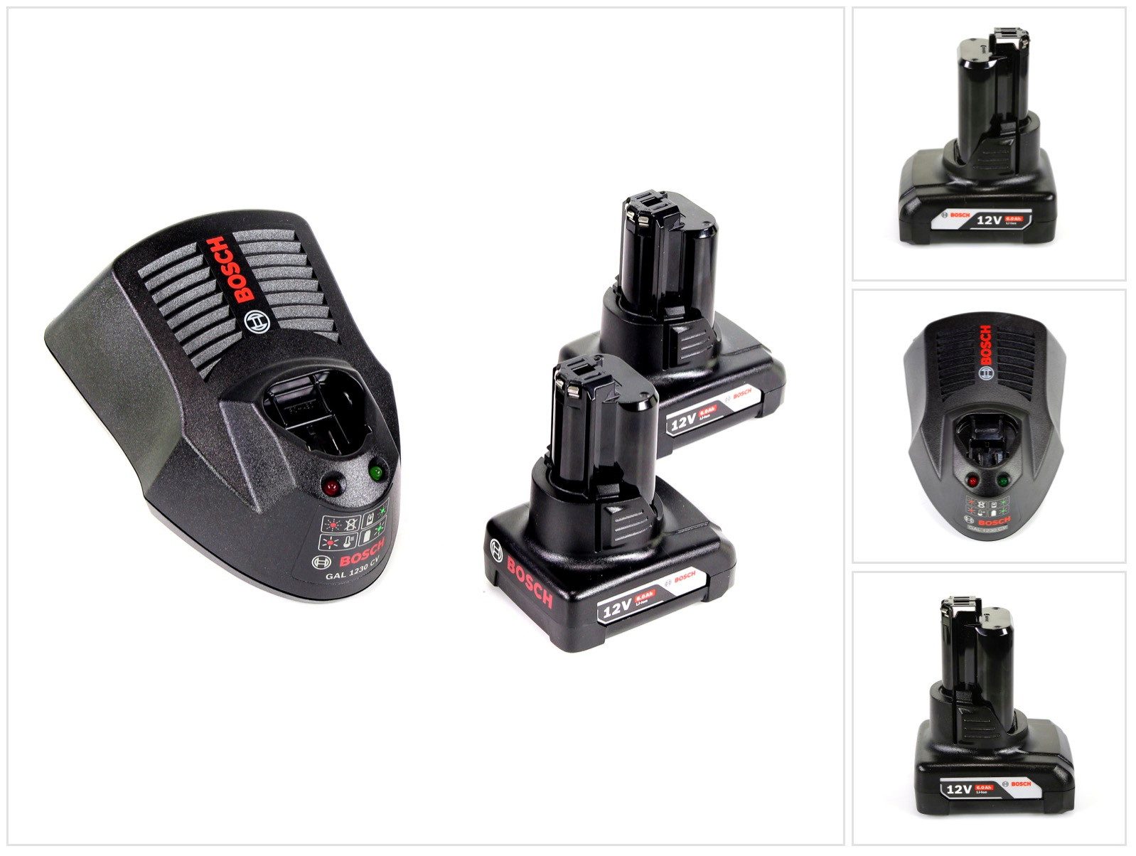 Bosch Professional Starter-Set 12V mit 2x 6,0Ah Akkus + Schnellladegerät Schnelllade-Gerät
