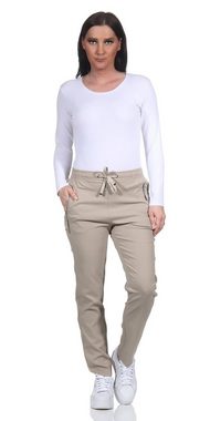 Alica Collection Chinohose Schlupfhose Damen Stretch Hose leichte Sommerhose mit Kordelzug, mit elastischem Bund, auch in großen Größen erhältlich