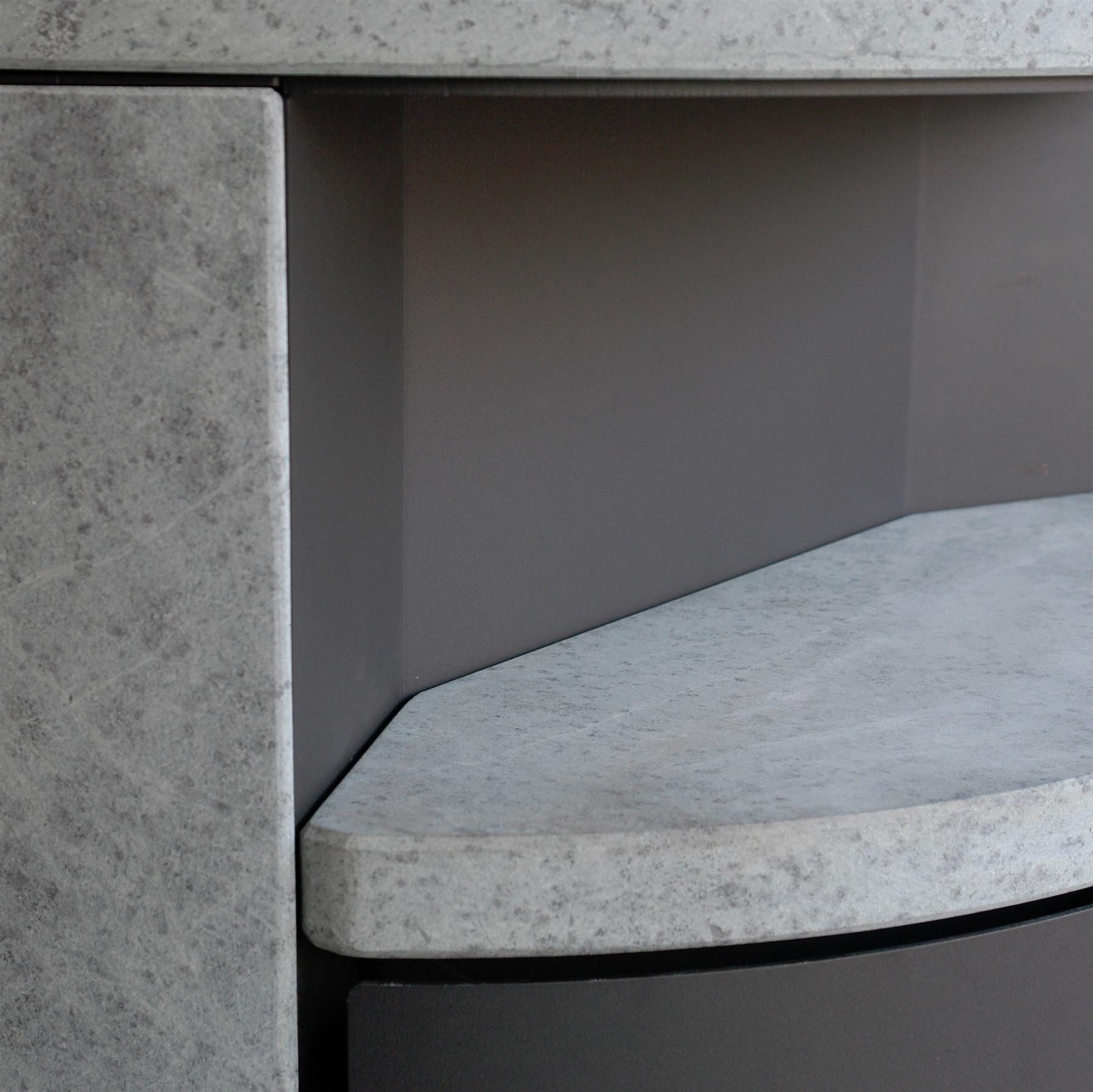 H&M Germany Kaminofen München Max Style schwarz / Naturstein, 8 kW, Zeitbrand