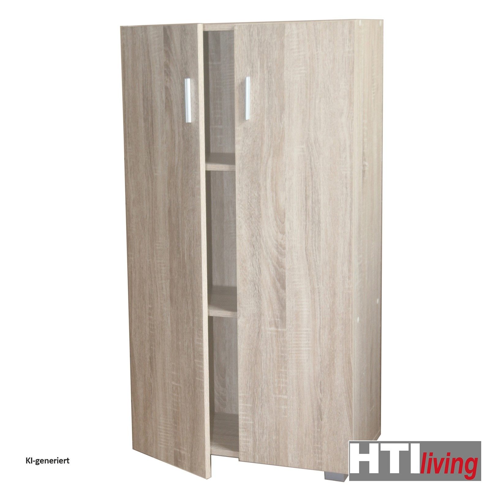 HTI-Living Kommode Kommode Thekla 2 türig Schrank Holzoptik (Stück, 1 St., 1 Kommode), Mehrzweckschrank 3 Fächer