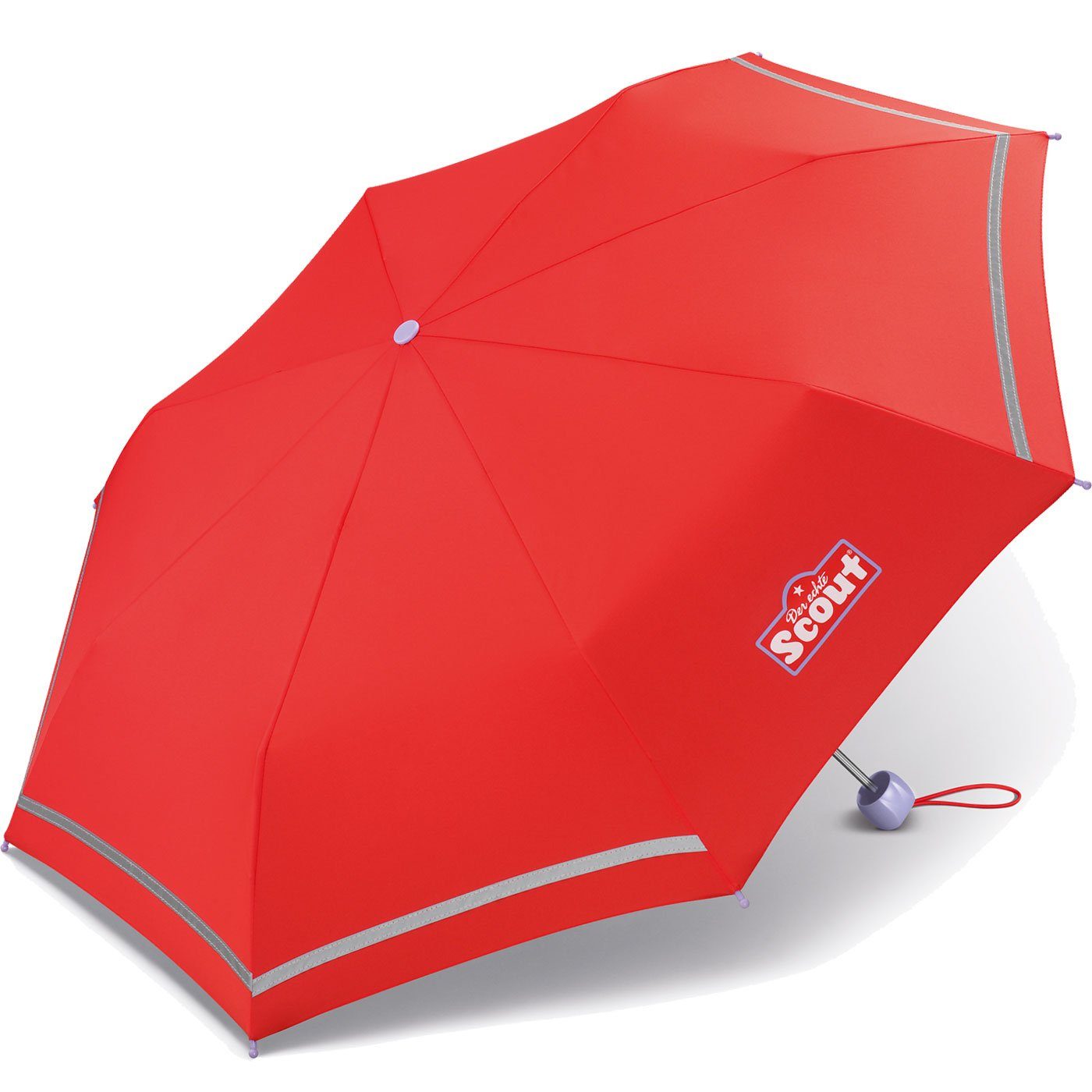 Scout Taschenregenschirm Mini Kinderschirm Basic leicht rot reflektierend