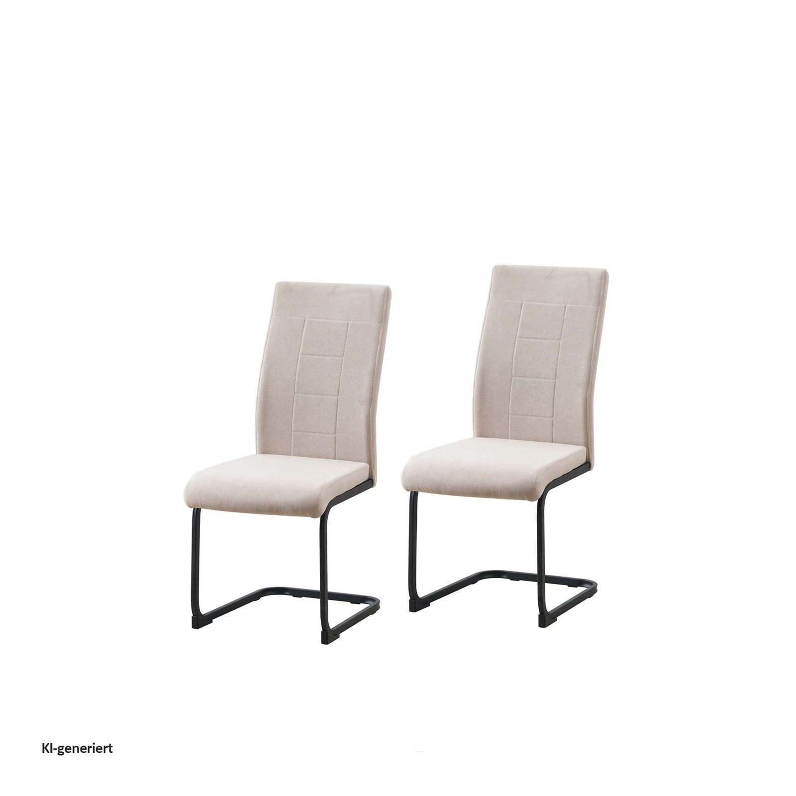 HTI-Line Freischwinger Schwingstuhl 2er-Set Creme LennyP (Set, 2 St), Freischwinger Esszimmerstuhl Kufengestell aus Metall