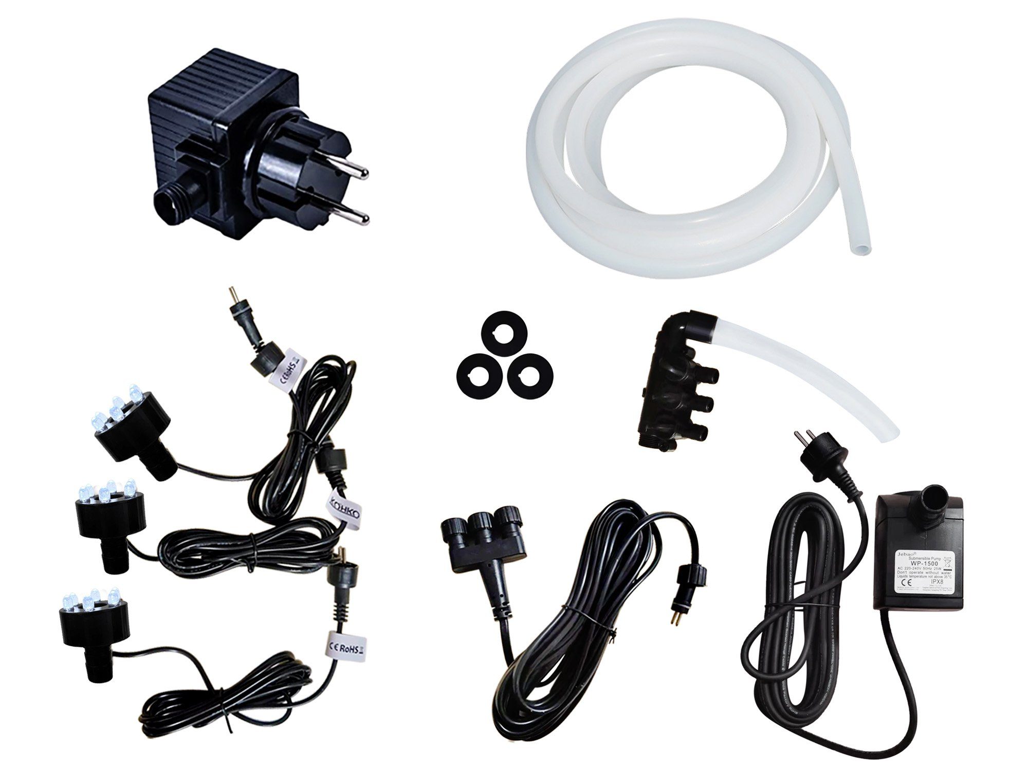 Köhko Gartenbrunnen Köhko Brunnenpumpe 2000L/H Set günstig online kaufen