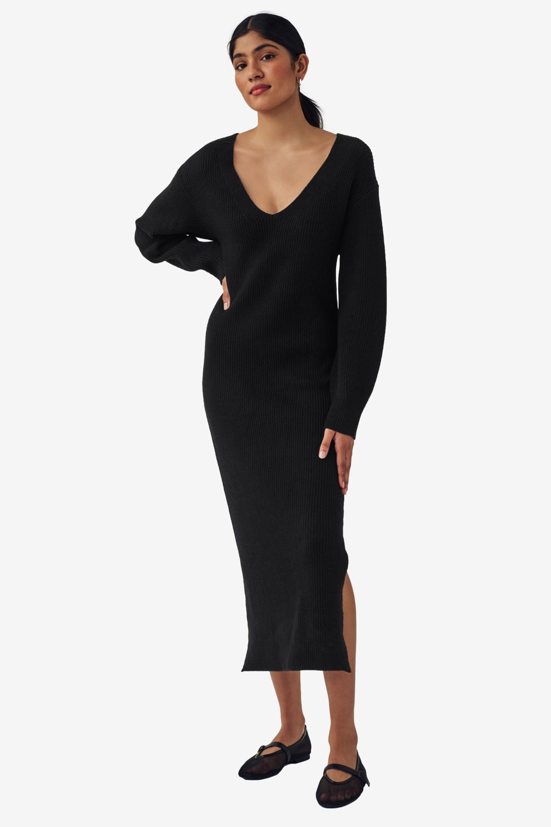 Next Strickkleid Pulloverkleid aus Rippstrick mit günstig online kaufen