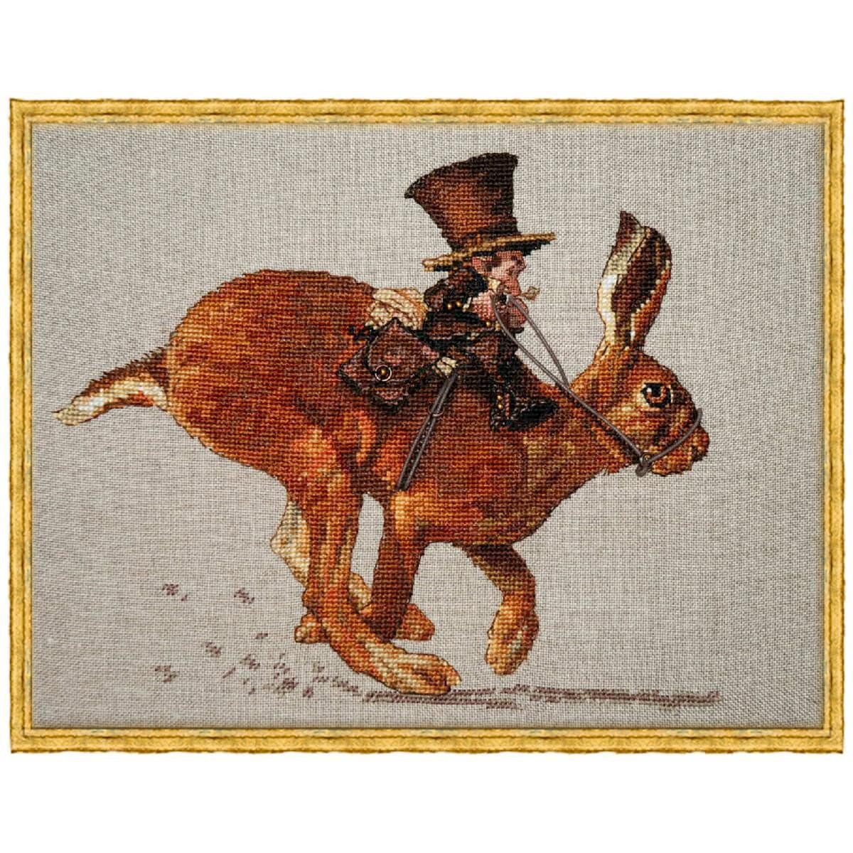 Kreativset Nimue Kreuzstich Set "Der Hase und der Postbote", Zählmuster, 72K, 20