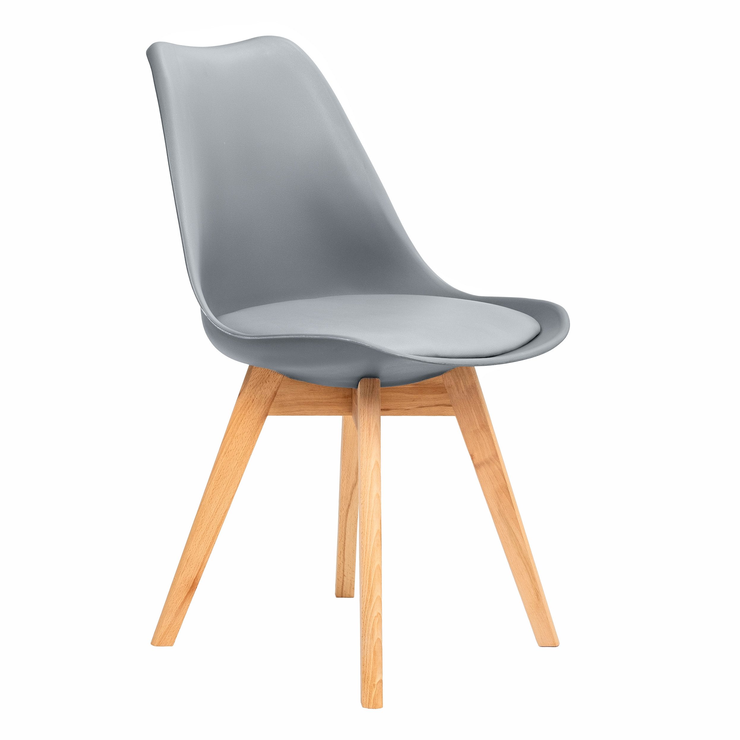 Furnify Esszimmerstuhl Küchenstuhl BJÖRN Skandinavischer Stuhl mit PU-Kissen & Holzbeinen (1 St), mit Rückenlehne