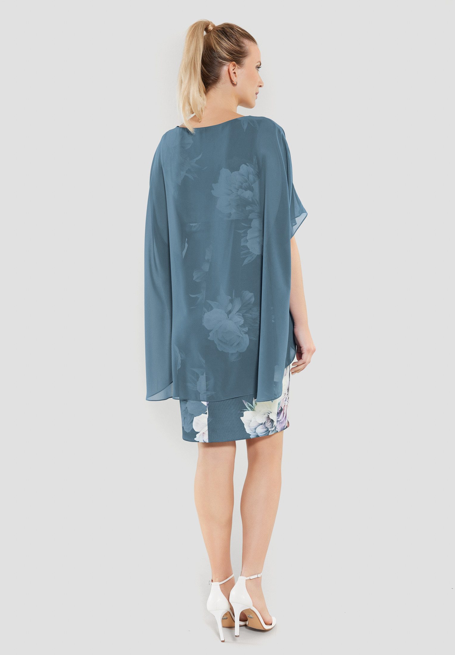 SWING Cocktailkleid - Kleid aus Material-Mix - Midikleid - Anlassmode Fällt günstig online kaufen