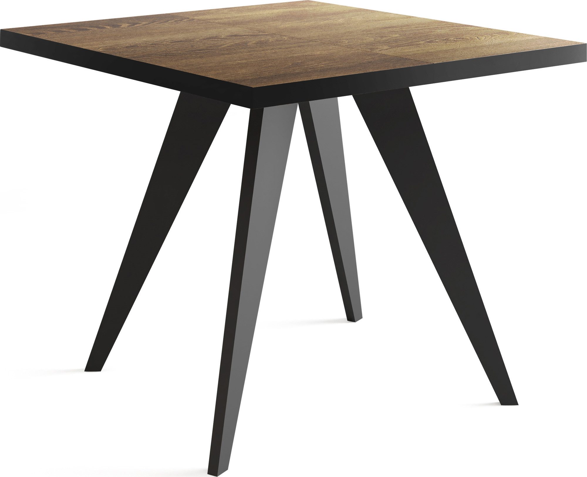WFL GROUP Esstisch Quadro Black (erhältlich in zwei Größen – 100/100 cm, ausziehbar auf 150/200 cm), platzsparender Tisch für kleine Küche, Esszimmer oder Wohnzimmer