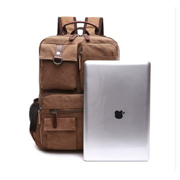 D-IDEAZ Notebook-Rucksack Canvas Rucksack Atmungsaktiv für die Dienstreise Schule oder Urlaub