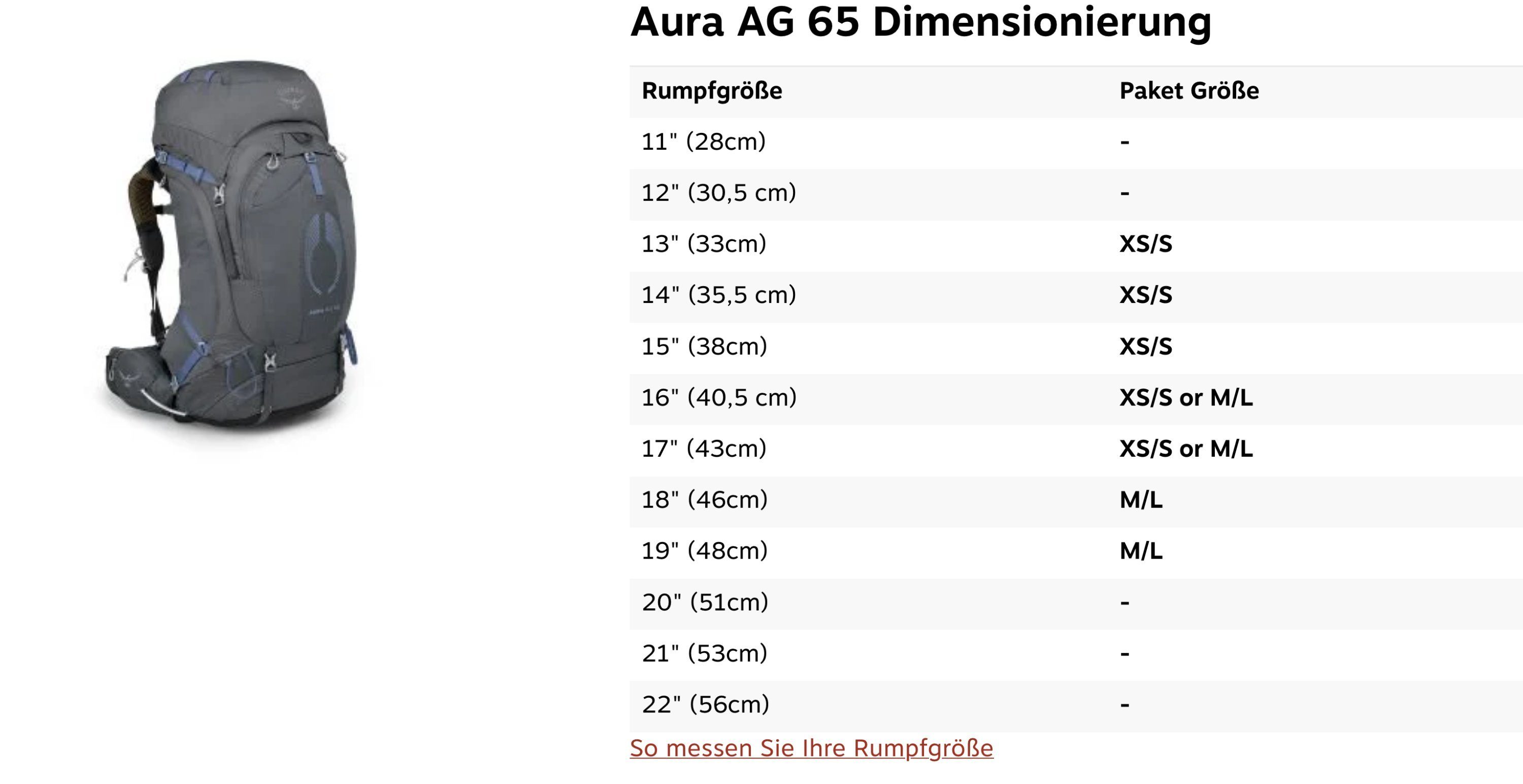 Osprey Trekkingrucksack Aura AG 65
