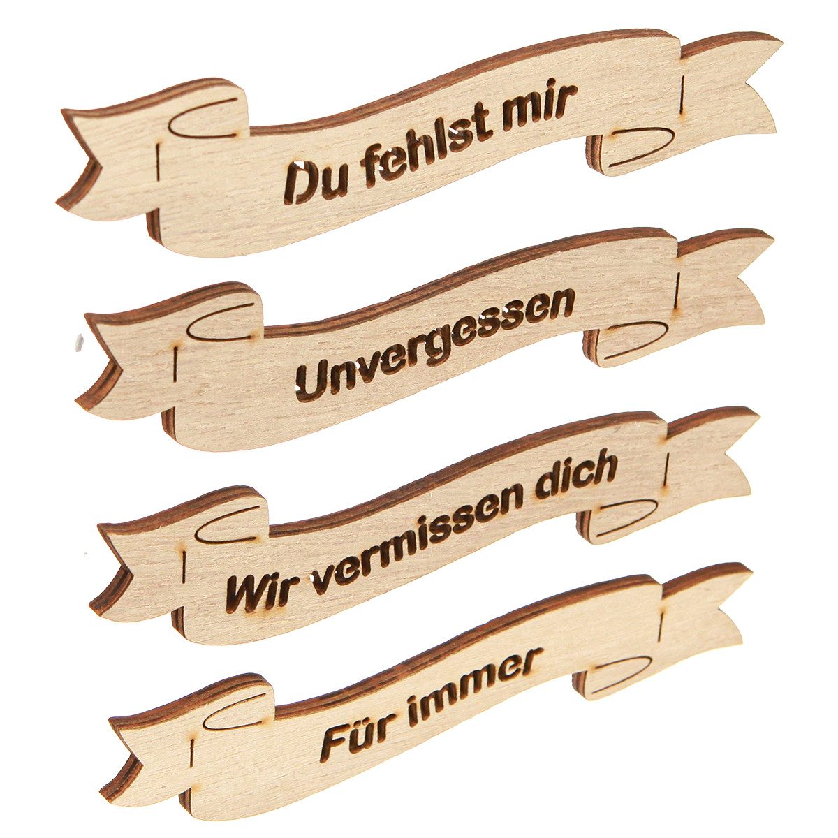 Viana Engelfigur Trauerbanner Holzspruch für Gedenkfloristik und Grabdekoration