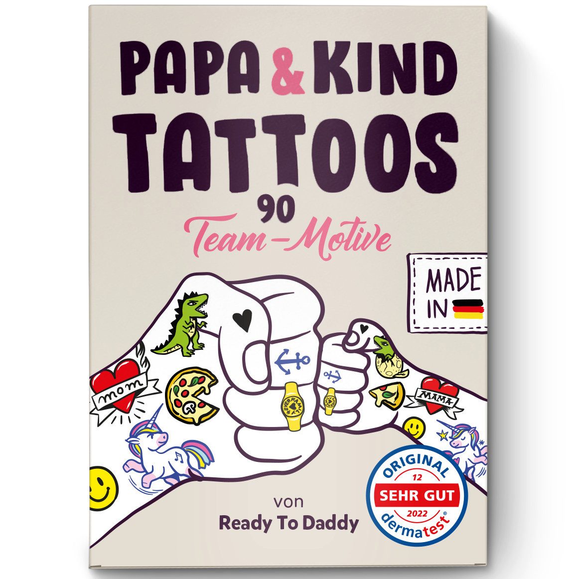 Kindertattoo Papa & Kind Team Tattoos 90 Stück Team-Motive