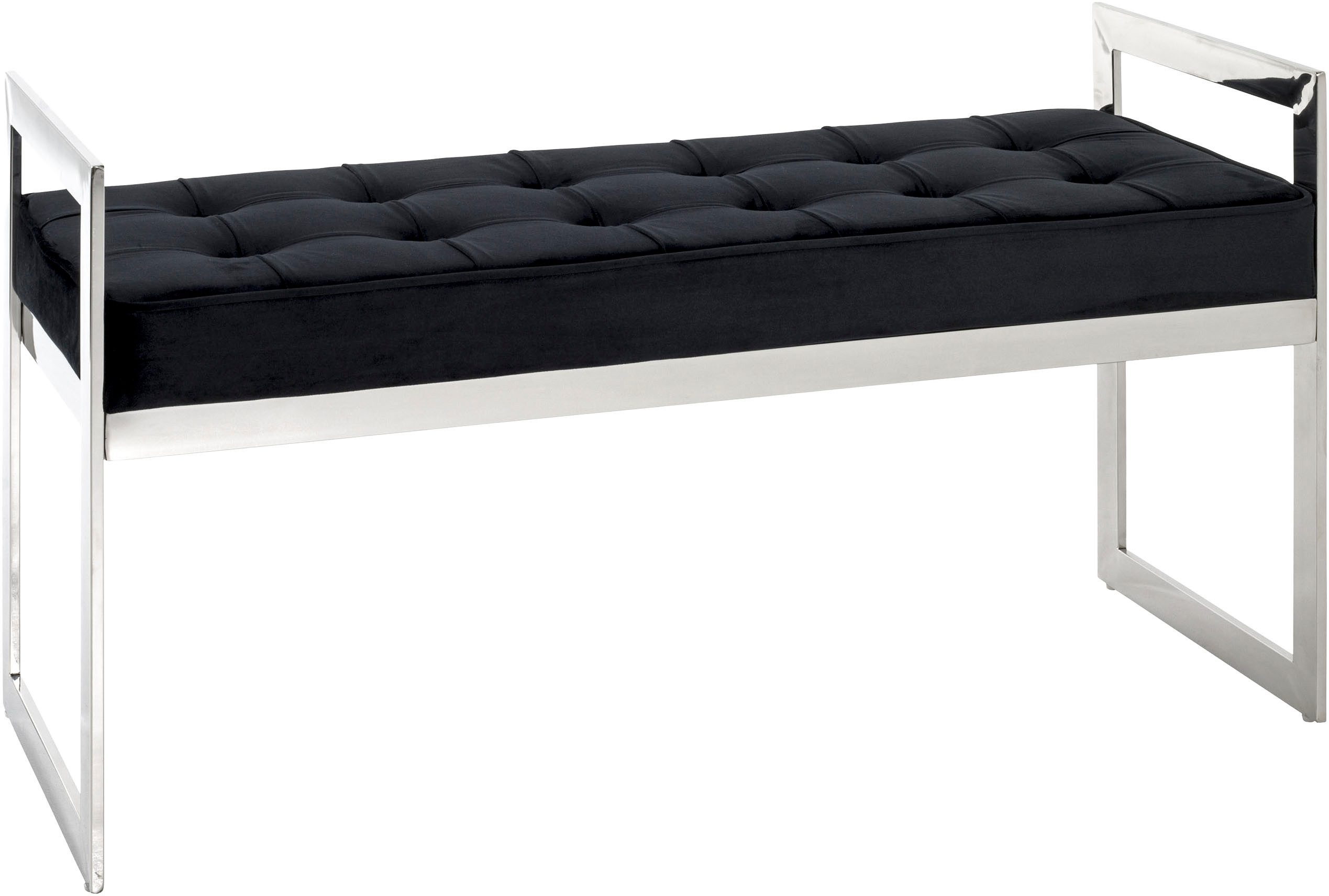 HAKU Bank Flurbank, Garderobenbank, Sitzbank, rechteckig - aus Metall Silber - B/T/H 100/40/57 cm