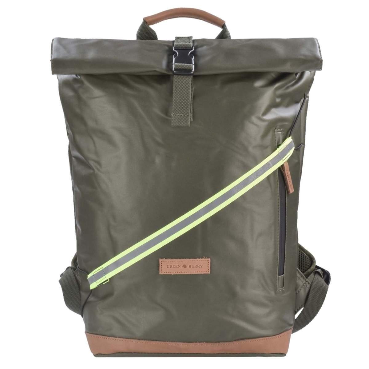 Aviator Tagesrucksack Greenburry Kurierrucksack oliv 31x37cm Rucksack, Notebookfach Waterproof, mit Fahrradrucksack,