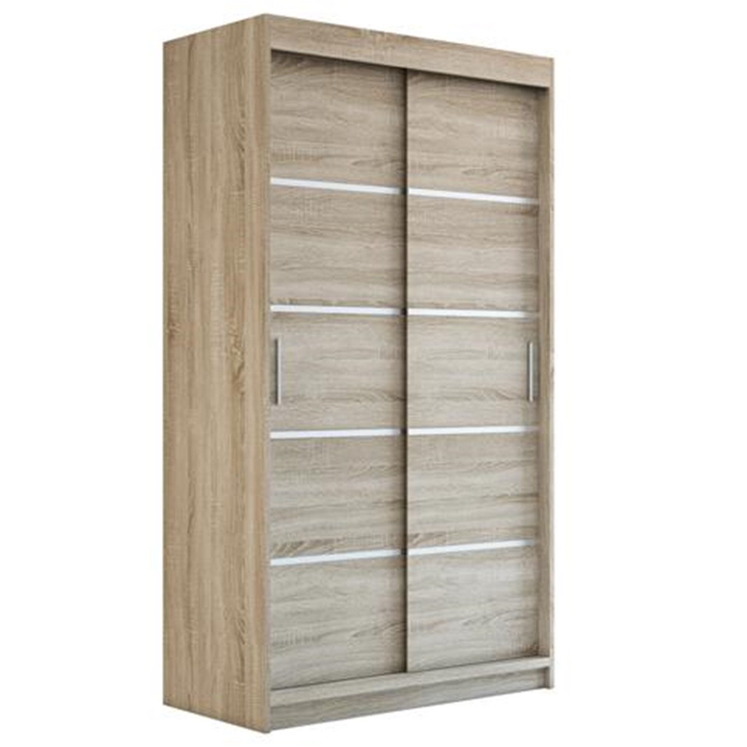 A&J MöbelLand GmbH Schiebetürenschrank PARIS 2-türig Schrank (TOP ANGEBOT! Geräumiger Schrank mit viel Stauraum:6 Regalen und 1 Kleiderstange – -ideal zur Aufbewahrung von Kleidung und Accessoires. TOP PRODUKT! Farbe und Größe (120 cm, 160 cm, 180 cm) zur Auswahl -wählen Sie das ideale Modell für Ihr Schlafzimmer!, Kleiderschrank mit Regalen) Breite: 120 cm, 140 cm, 160 cm, Höhe: 215 cm, Tiefe: 59,5 cm