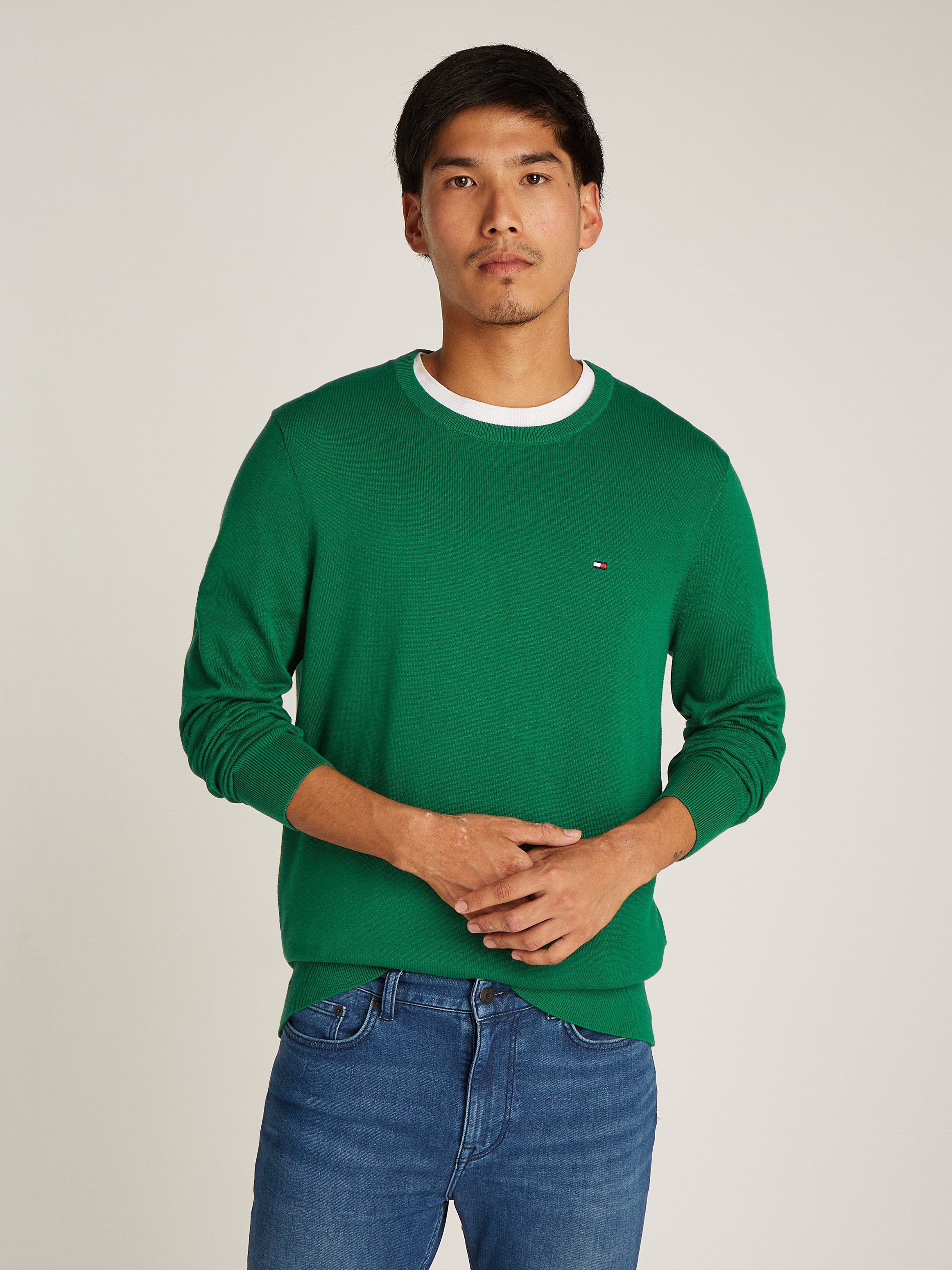 Tommy Hilfiger Rundhalspullover ESSENTIAL COTTON CREW günstig online kaufen