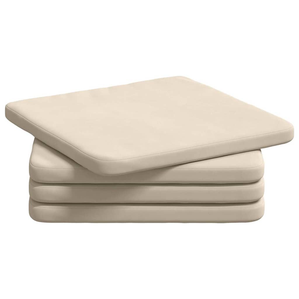 vidaXL Sitzauflage Sitzkissen 4 pcs Beige 40 x 40 x 3 cm Mikrofaserstoff, ( günstig online kaufen