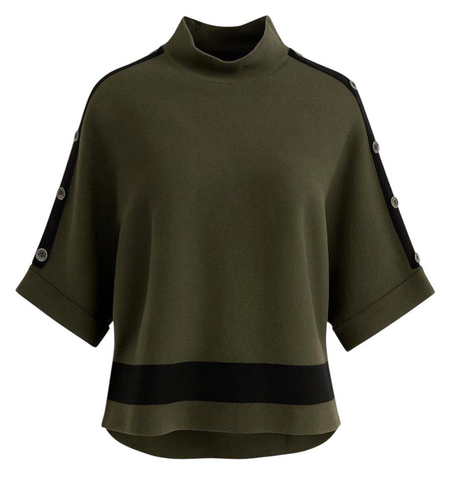 Mississhop Stehkragenpullover Damen Feinstrickpullover mit Knopfleiste M.41 günstig online kaufen