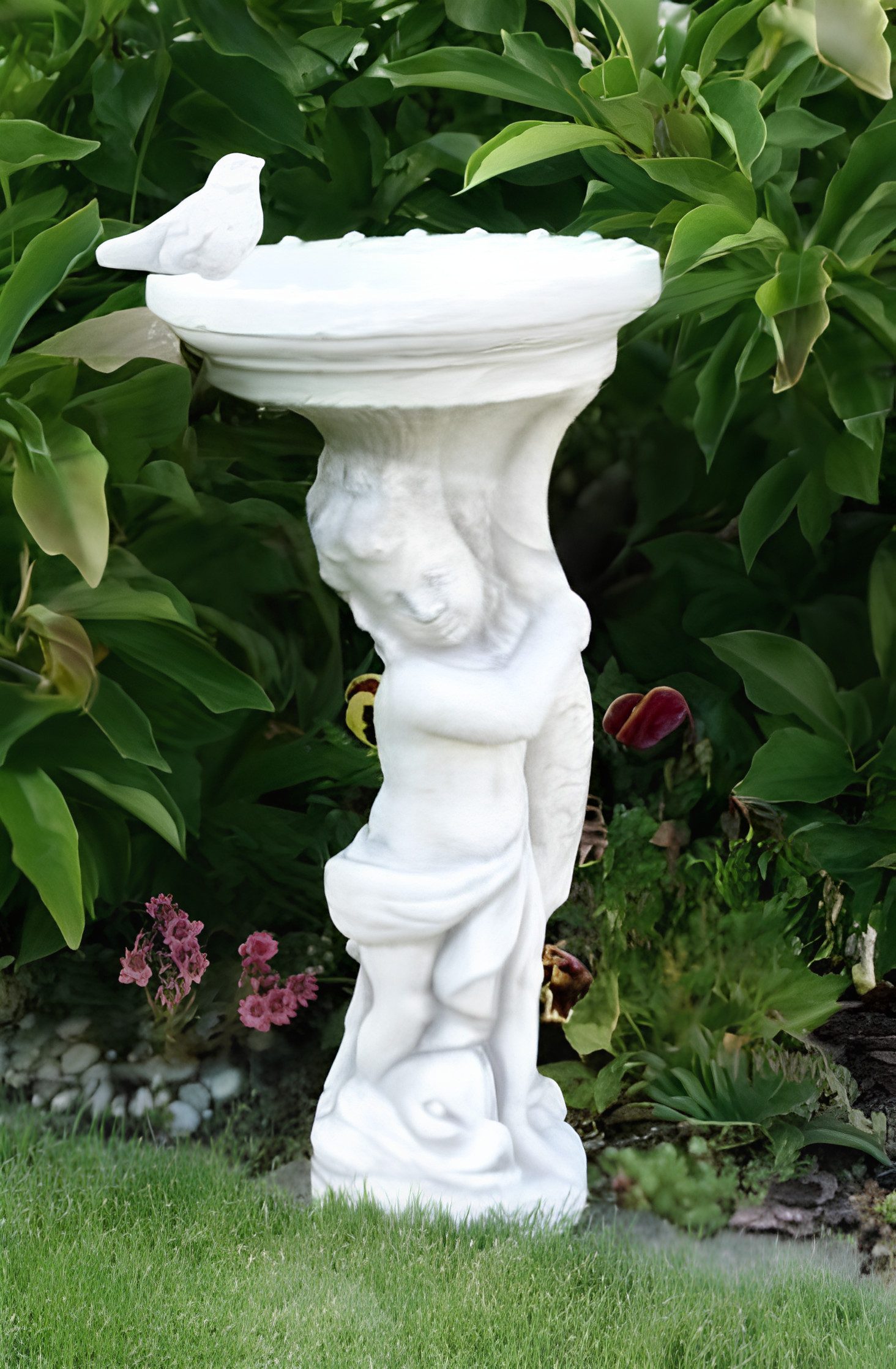 Skulptur Vogel Tränke Skulptur Design Figur Statue Garten Figuren Statuen