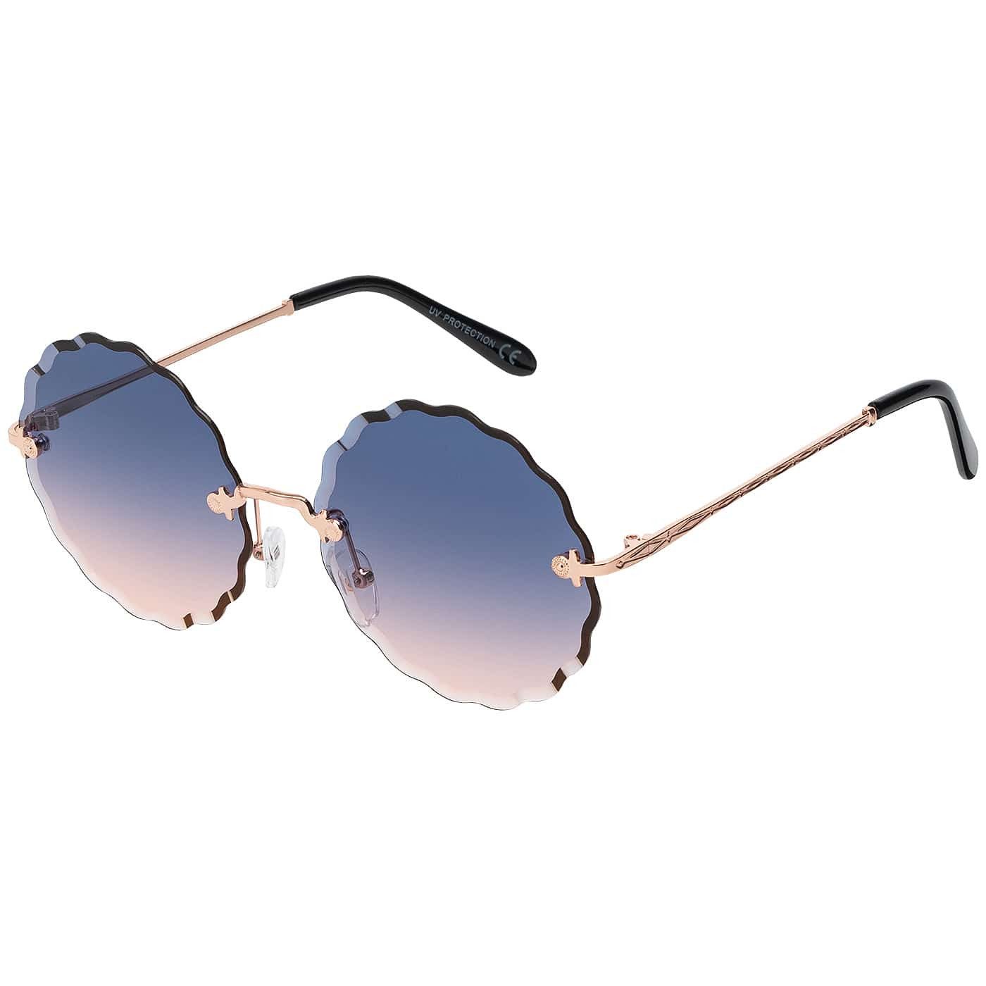 Retrosonnenbrille Rund Form Designer Damen Sonnenbrille