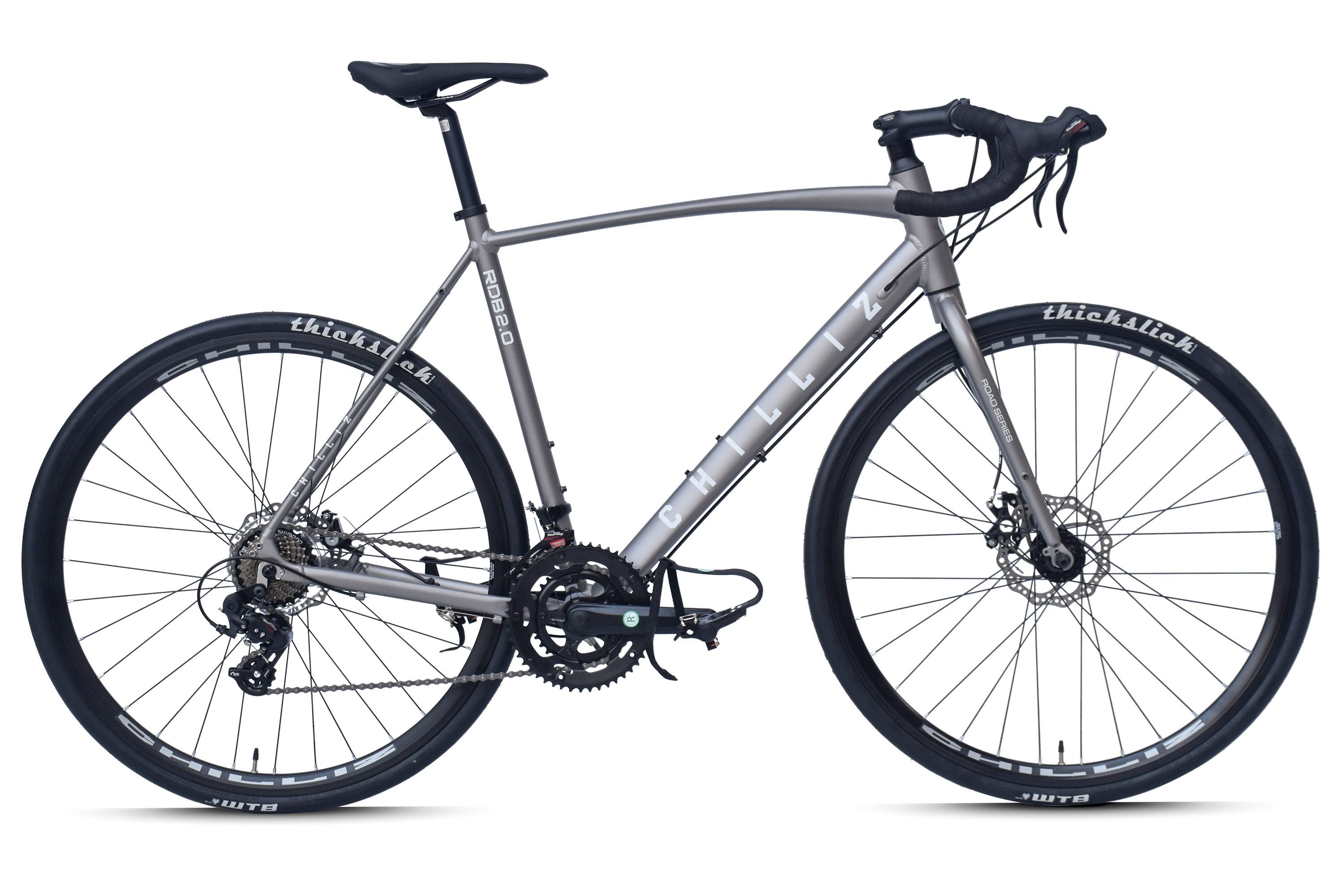CHILLIZ Rennrad CHILLIZ Rennrad 28 Zoll RDB2.0 grau 14 Gang Shimano Schaltung, Rahmenhöhe 57 cm, 28mm- Slick Reifen, Zoom Scheibenbremsen