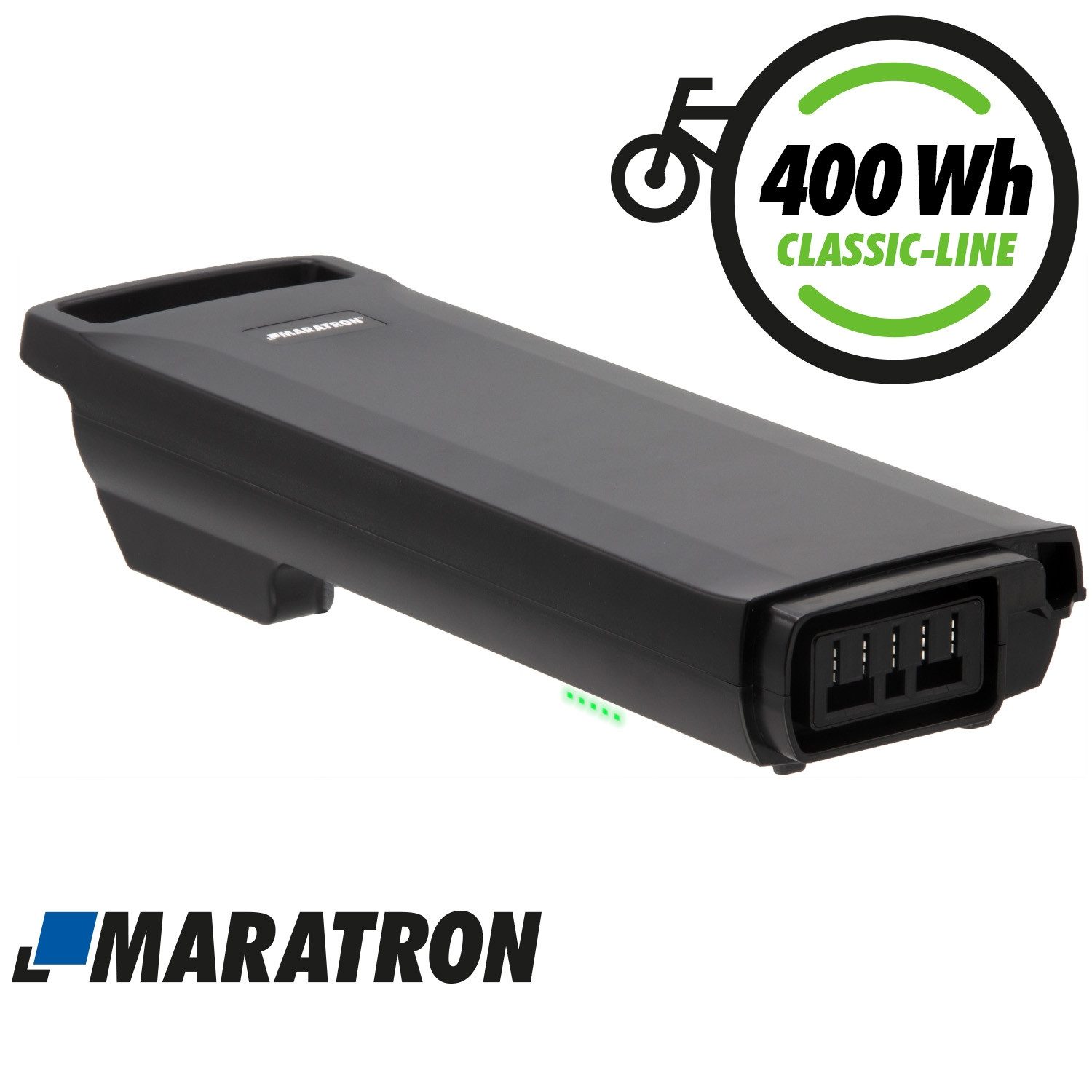 Maratron 36V Ersatz- E-Bike Akku 11,6Ah (1 St), für Bosch PowerPack Classic+ 400 Gepäckträger 36V 11,6Ah
