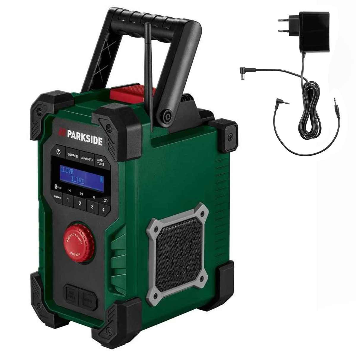 Parkside PARKSIDE DAB Akku-Baustellen Radio PBR 20-Li USB ohne Akku, Ladegerät Baustellenradio