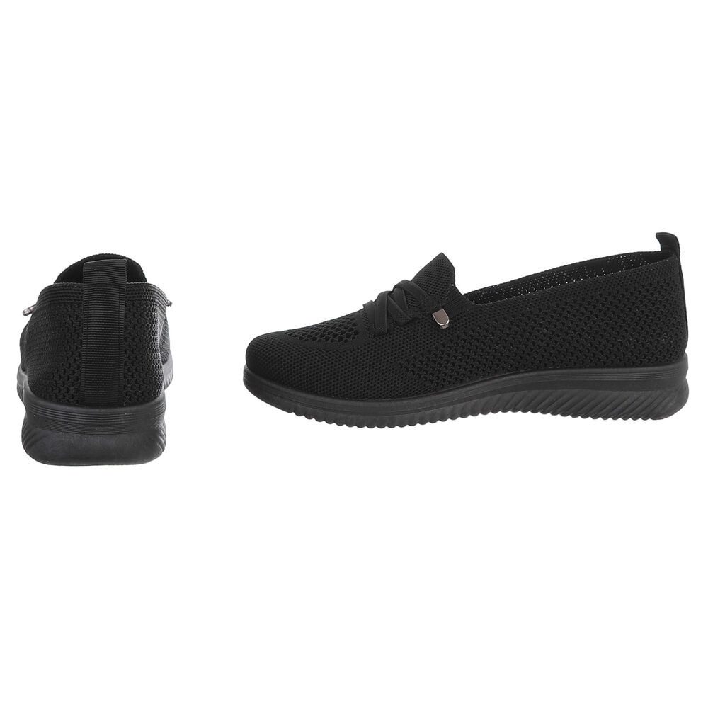 Ital-Design Bequeme Damenschuhe mit atmungsaktivem Mesh-Design Slipper (91554381) Keilabsatz/Wedge Slipper in Schwarz – Bild 5 von 5