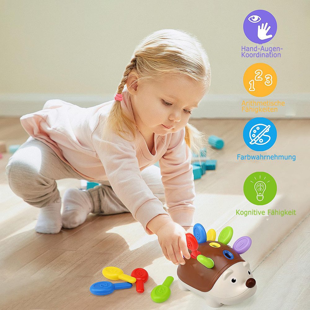 CLTYQ Lernspielzeug Spielzeug ab 3 Jahren, Igel Montessori Spielzeug für kinder, Geschenk, Motorikspielzeug zur Förderung der Hand-Augen-Koordination