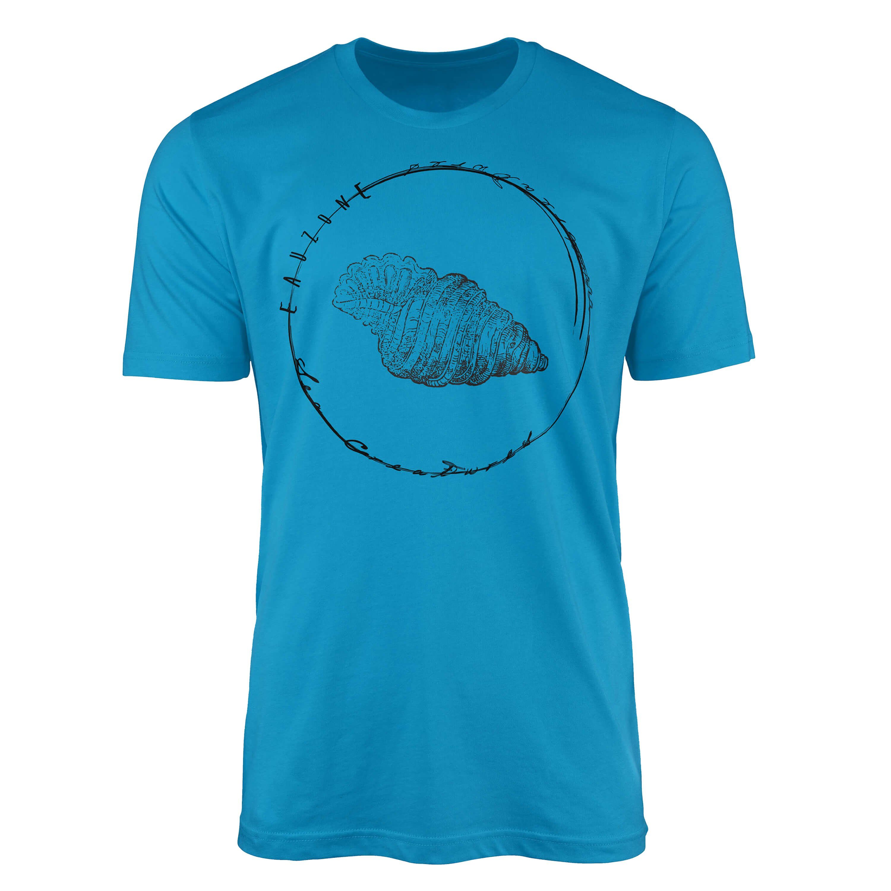 Sinus Art T-Shirt T-Shirt Tiefsee Fische - Serie: Sea Creatures, feine Struktur und sportlicher Schnitt / Sea 029 Atoll