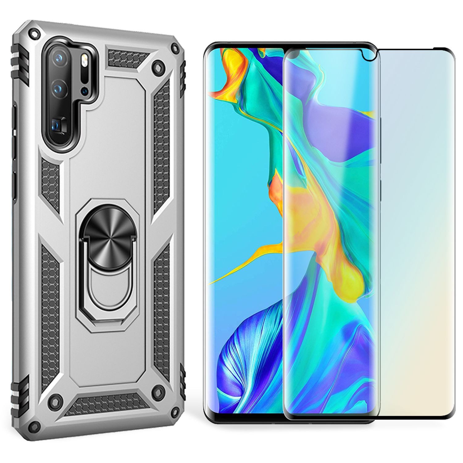 Nalia Smartphone-Hülle Huawei P30 Pro 16,5 cm (6,5 Zoll), Outdoor Military Style Hülle mit Ring / Extrem Schützend / Panzer Case