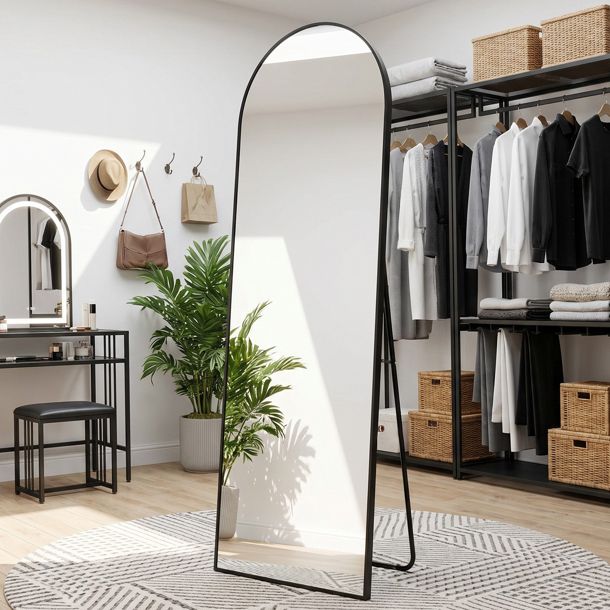 OTTO home Spiegel Standspiegel Addrik, wahlweise in 2 Größen 150x40cm oder 180x60cm (als Wandspiegel und Standspiegel einsetzbar, Rahmen aus Metall), Ganzkörperspiegel mit Sicherheitsglas, in verschiedenen Farben