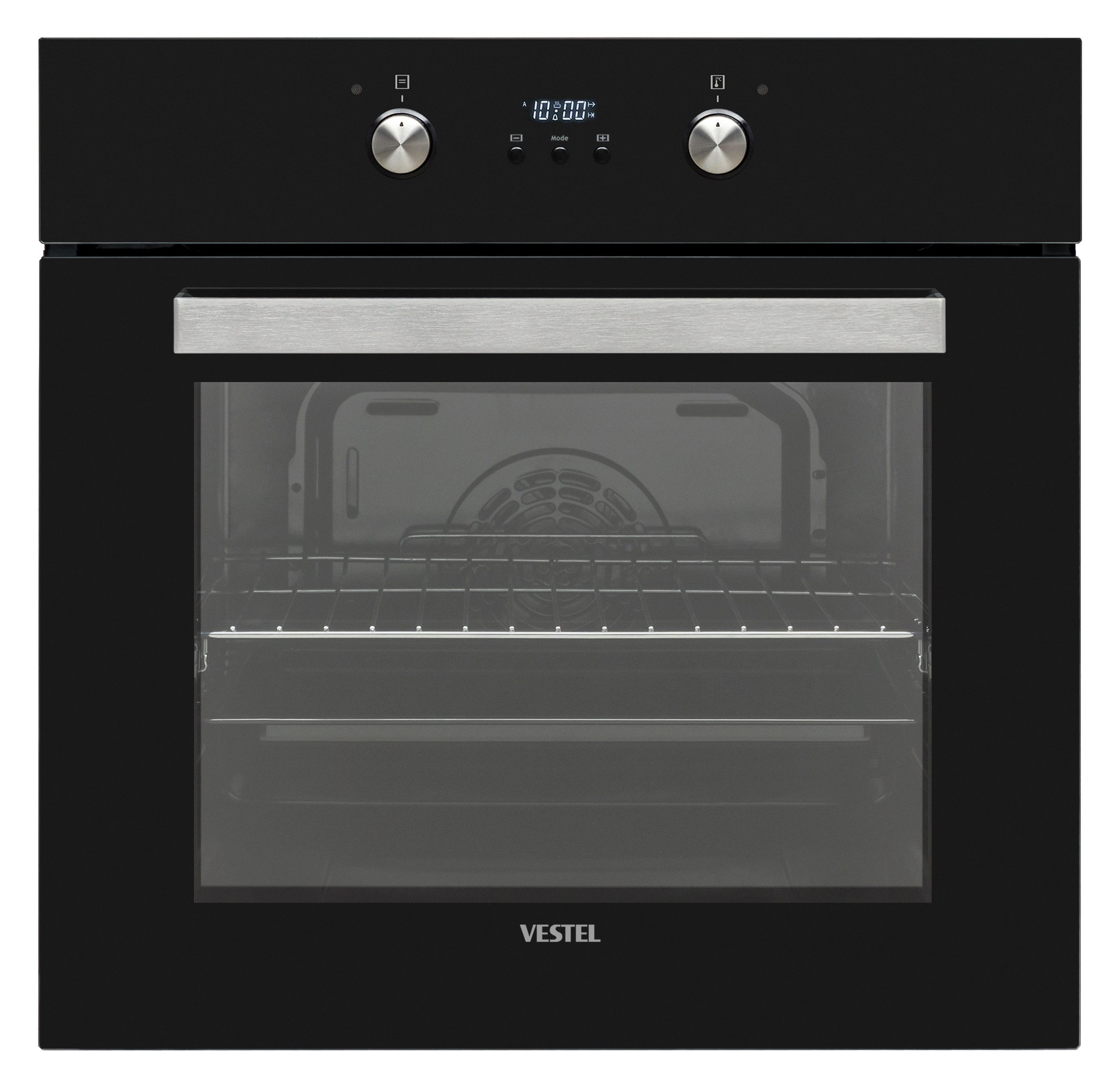 VESTEL Backofen Teleskopauszug 2-fach Timer Hot Air Shield VEB24056, mit 2-fach Teilauszug