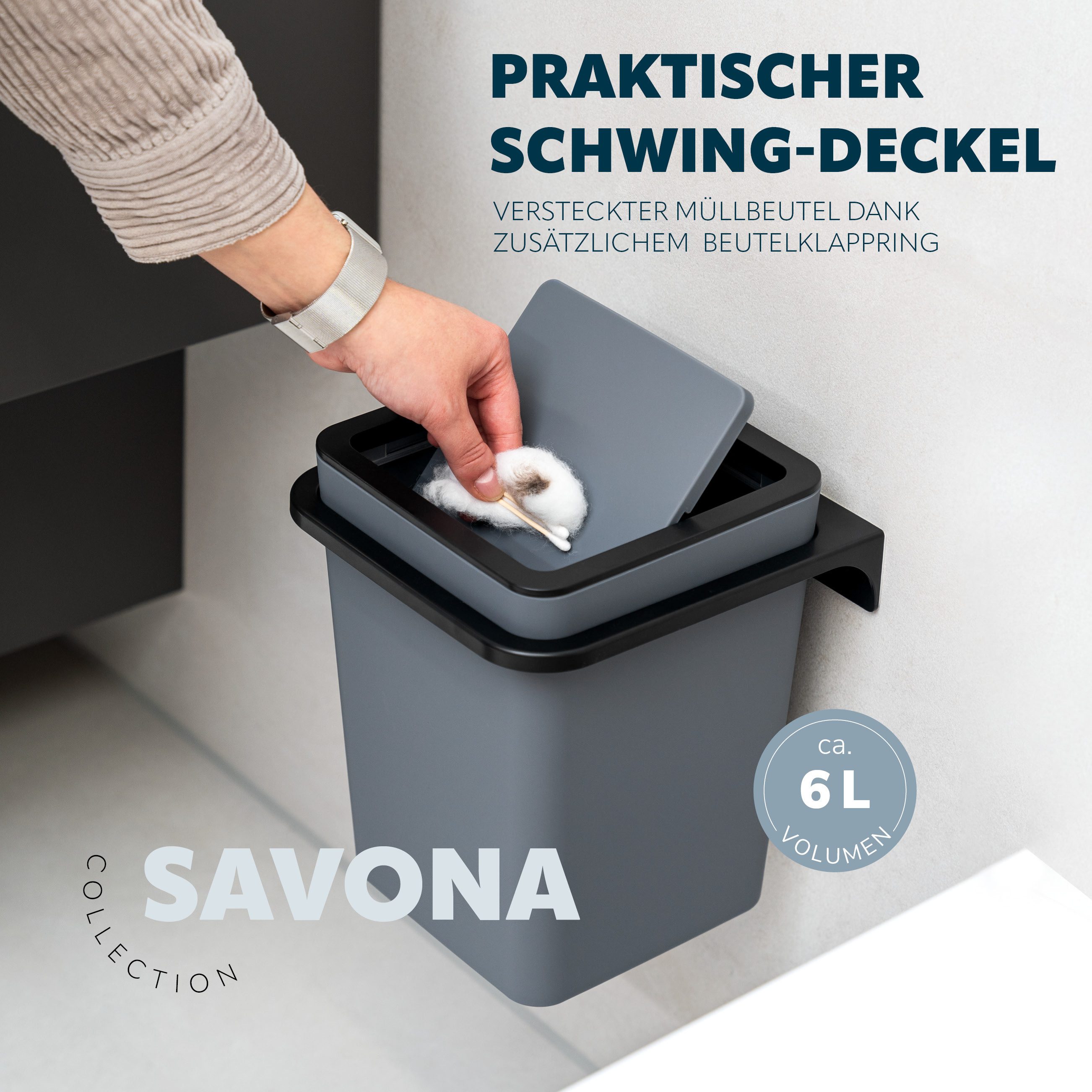 bremermann Badaccessoire-Set 2tlg. Bad-Set SAVONA Softtouch inkl. Wandhalterung, 2 tlg. – Bild 5 von 5