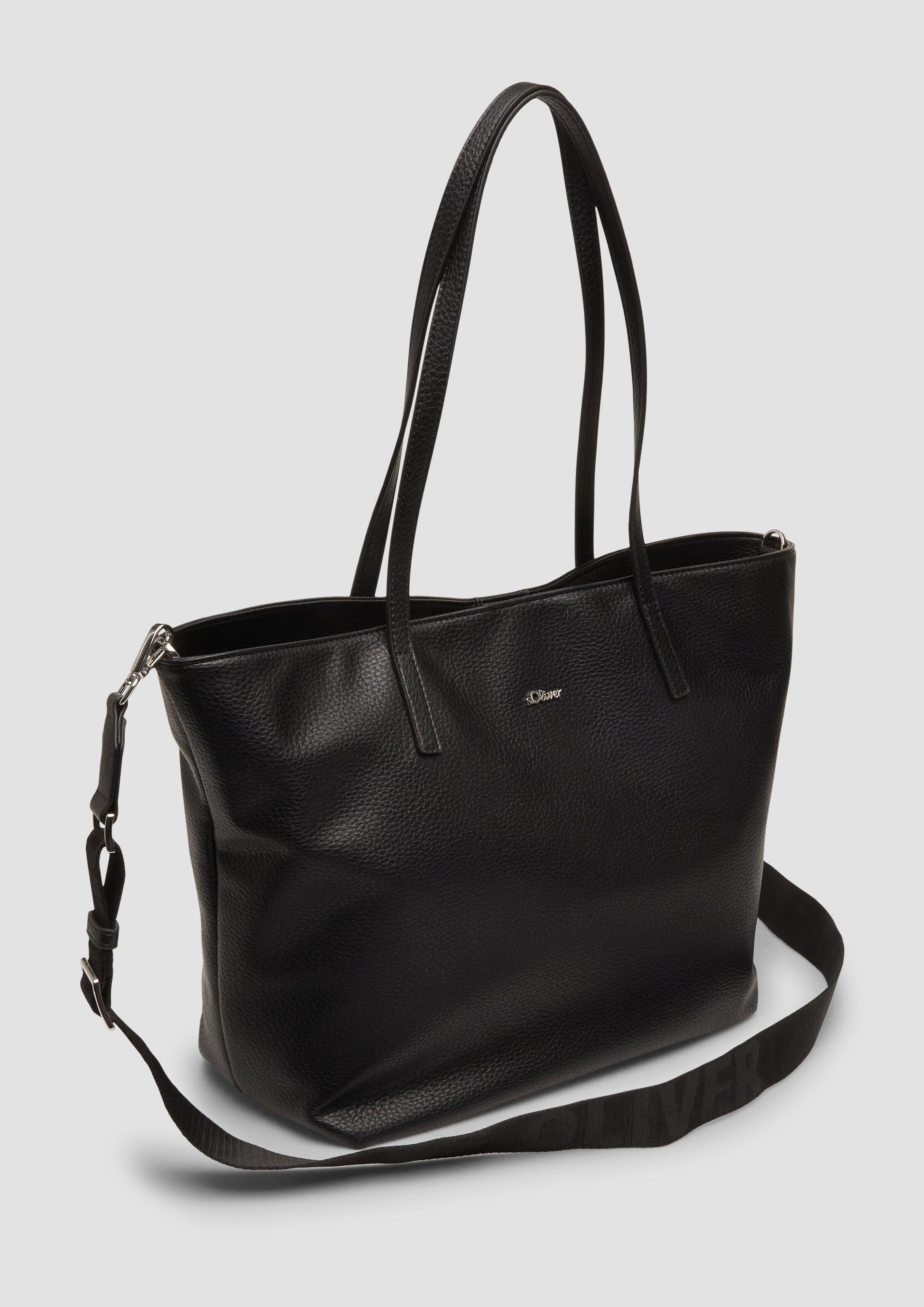 s.Oliver Shopper Tasche, Shopper in Leder-Optik mit abnehmbarem Schultergurt