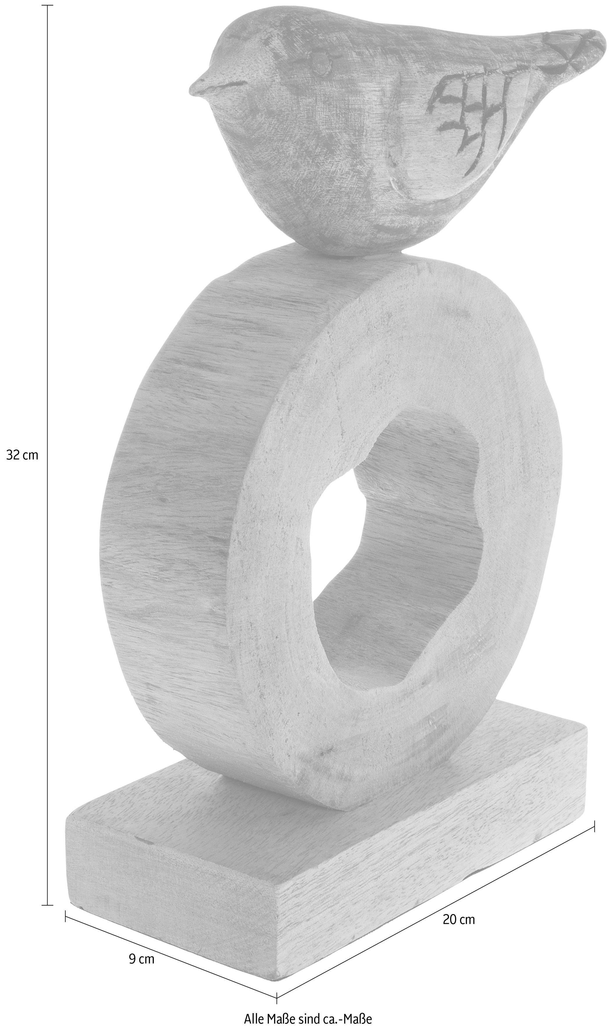 Myflair Möbel & Accessoires Skulptur, 32 aus Holz, Vogel Wohnzimmer natur, Ring, auf cm, Höhe Dekoobjekt