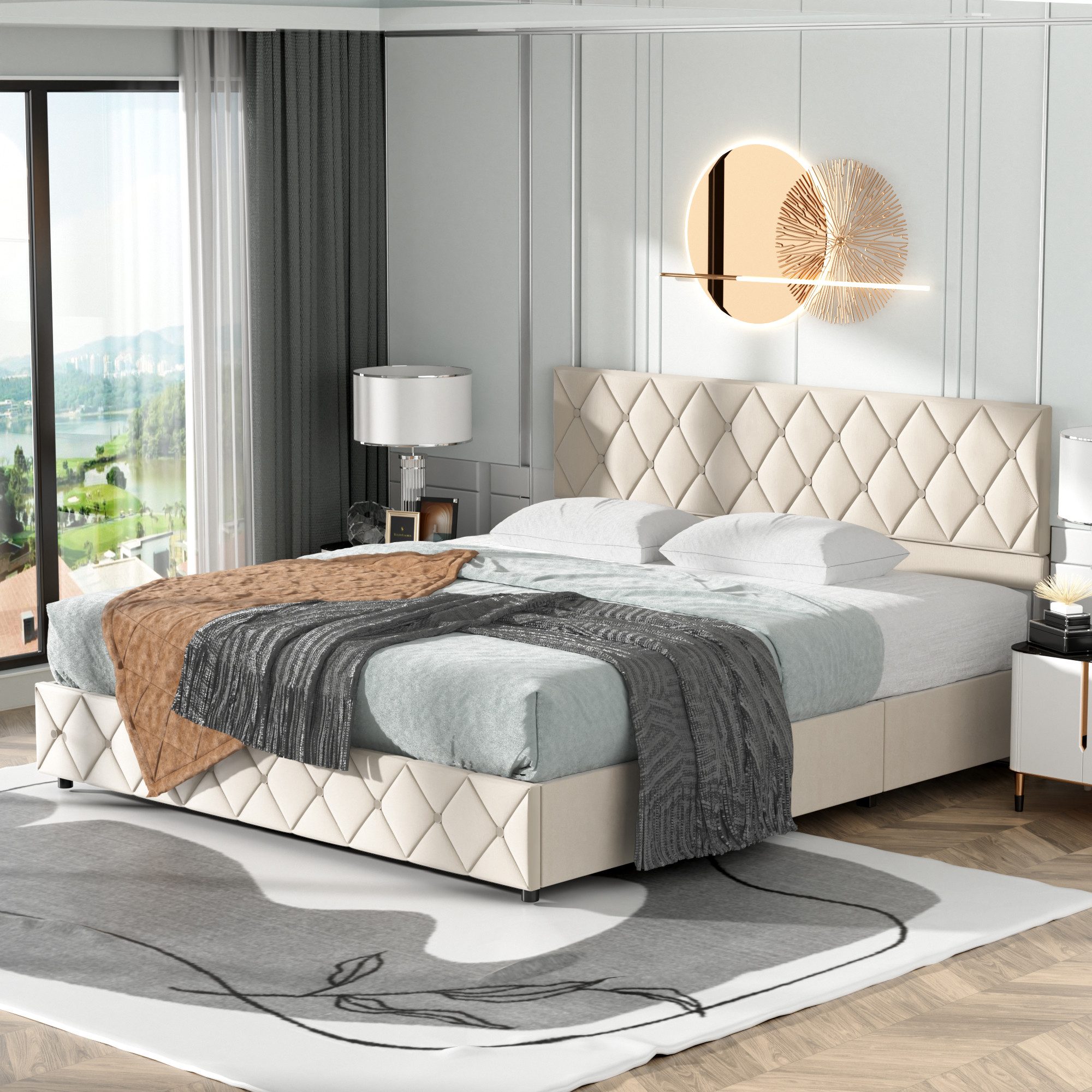 REDOM Polsterbett Funktionsbett (Ergonomisches Design, Stilvoll günstig online kaufen