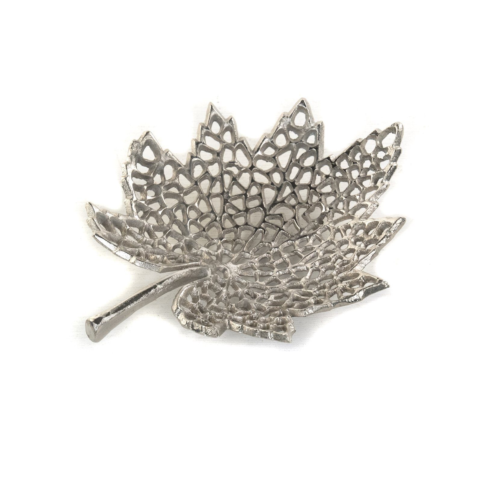 DESIGN DELIGHTS Dekoschale BLATT SCHALE "LEAF", 2 Größen, Metall, Dekoschale silber, Muster: k
