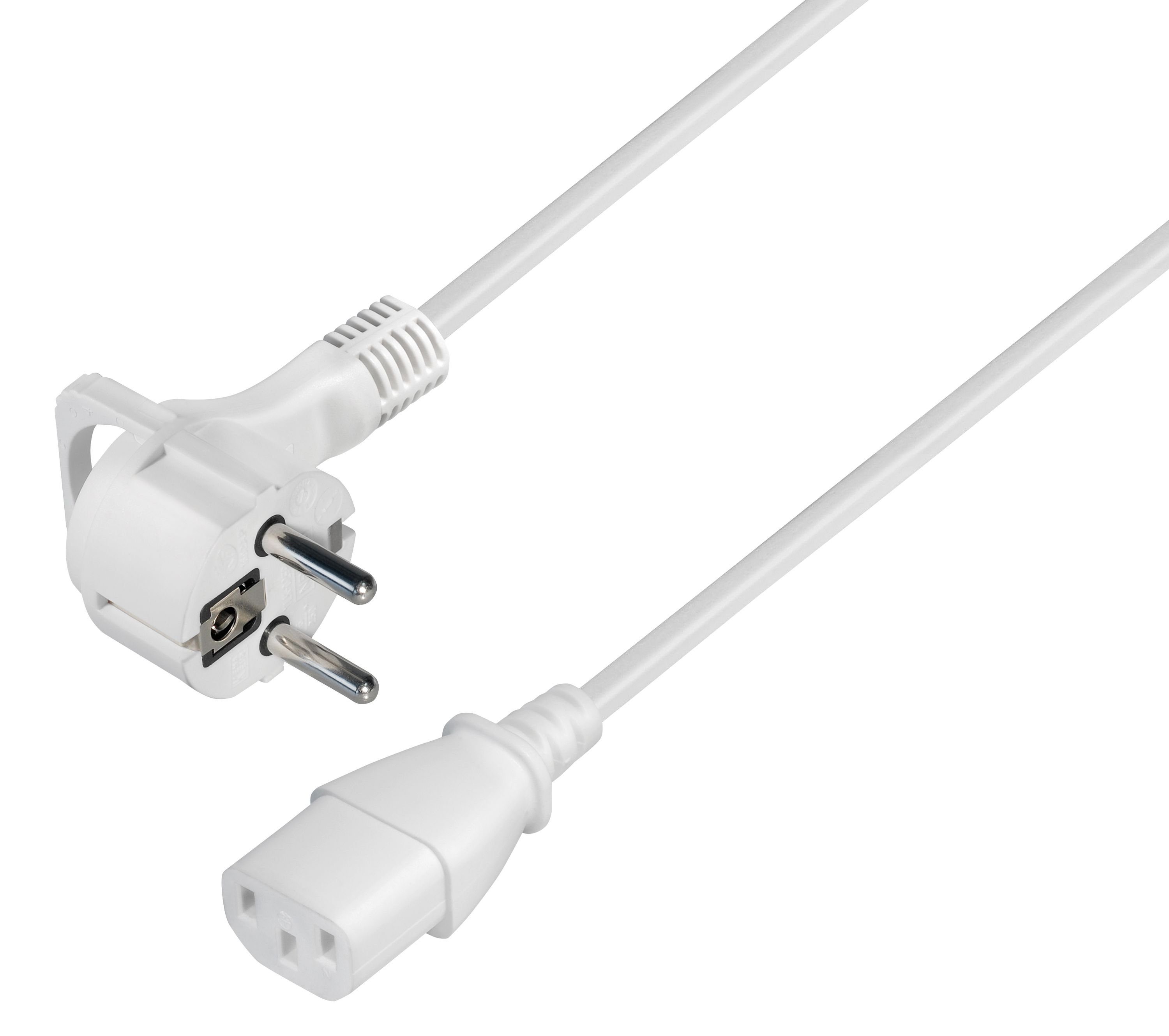 Maxtrack Stromkabel, Schutzkontaktstecker, Schutzkontaktstecker auf Kaltgerätestecker (150 cm), Stromkabel mit Flachstecker und Klapp-Griff